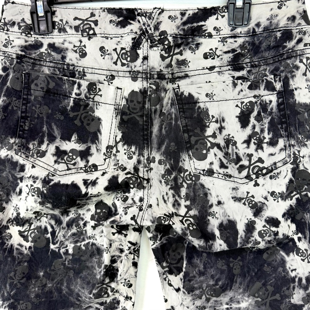 ROYAL BONES Daang Goodman Skull Acid Wash Skinny Jeans Black White 11 Punk Emo - Picture 7 of 10